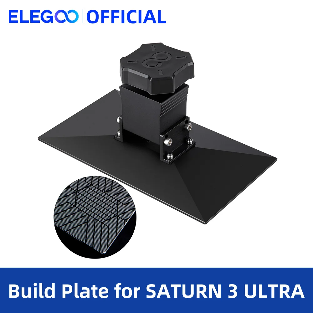 ELEGOO Build Plate for Saturn 3 Ultra LCD 3D Printer, with 4-Point Leveling and Laser-Carved Surface, 225 * 129mm