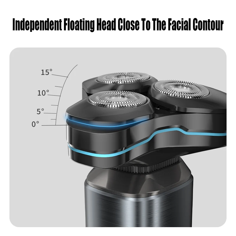 Komingdon Electric Shaver for Men 3D Magnetic Floating Head Facial Beard Rotary razor Waterproof Rechargeable Shavers