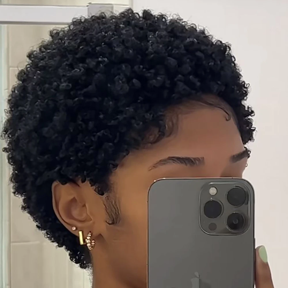 Black Curly Pixie W… - image