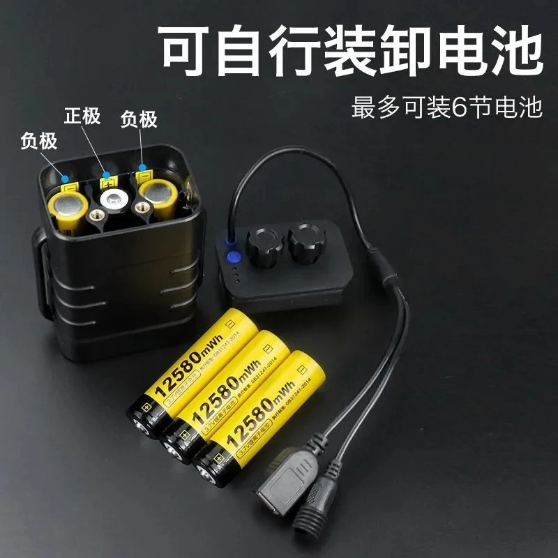 Waterproof Big-capacity Power bank Case 4.2V 5V 8.4V 12V 2A 18650*6 USB DC Battery Pack for Outdoor Portable Battery