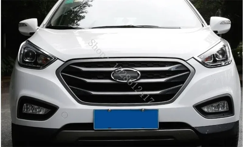 For Hyundai IX35 2010 -2013 2014~2016  Exterior ABS Chrome Front Light Lamp Cover Headlight Covers Car Accessories styling