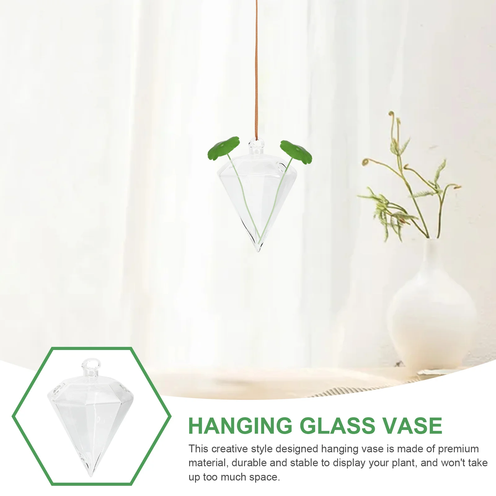 

2 Pcs Glass Vase Hanging Flowerpot Plant Pots Indoor Hydroponic Holder Desktop Planter Vases