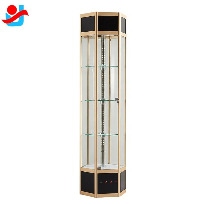 Custom. Aluminum Rotating Display Cases Glass Display Showcase rotating glass display cabinets