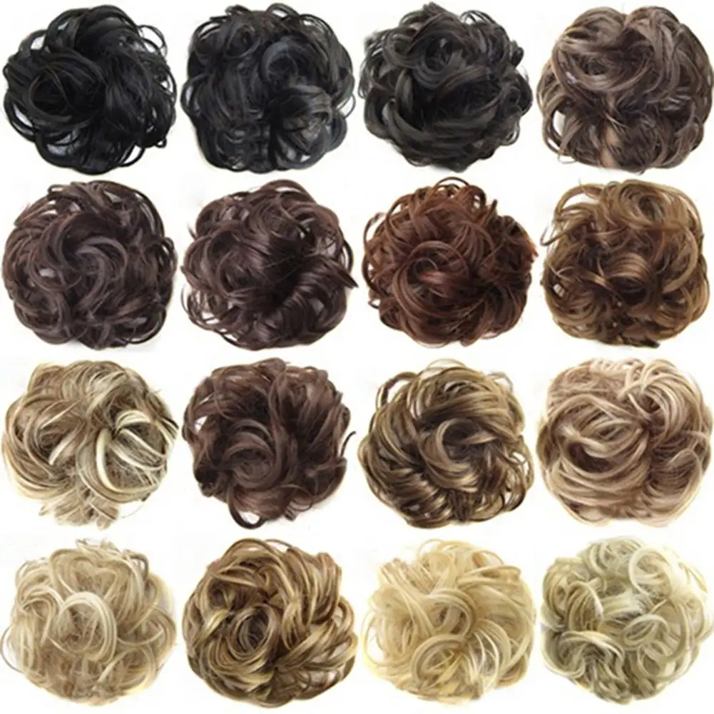 Hair Buns Extensions Messy Curly Elastic Hair Scrunchies Hairpieces Synthetic Bud Hair Extension Women Chignons Wig Hairpiece