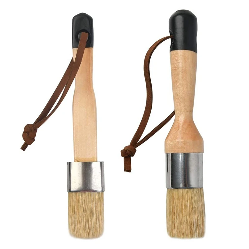 

2 Pcs Chalk & Wax Paint Brush Set DIY Painting And Waxing Tool For Chairs, Chalk Painting Table And Wood Refinishing