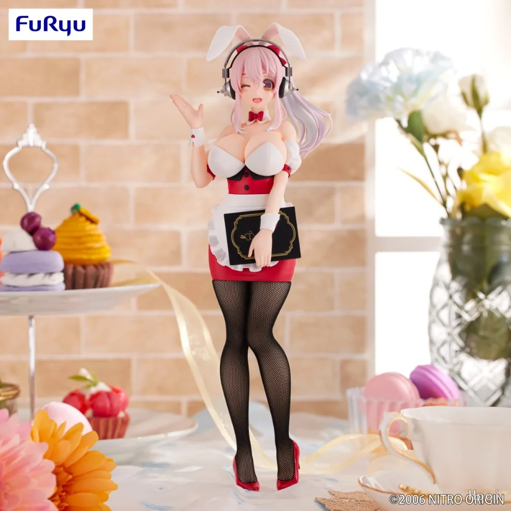 In Stock FuRyu Original Genuine Super Sonico BiCute Bunnies Figure Waitress Ver. 29cm Sexy Collections Model Toy Figures Gift view 4