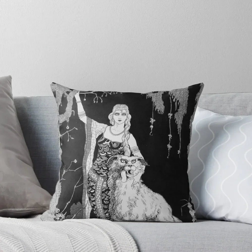 Sigmund and the Witch Woman - Harry Clarke Throw Pillow Couch Pillows Cushion Cover Luxury pillow