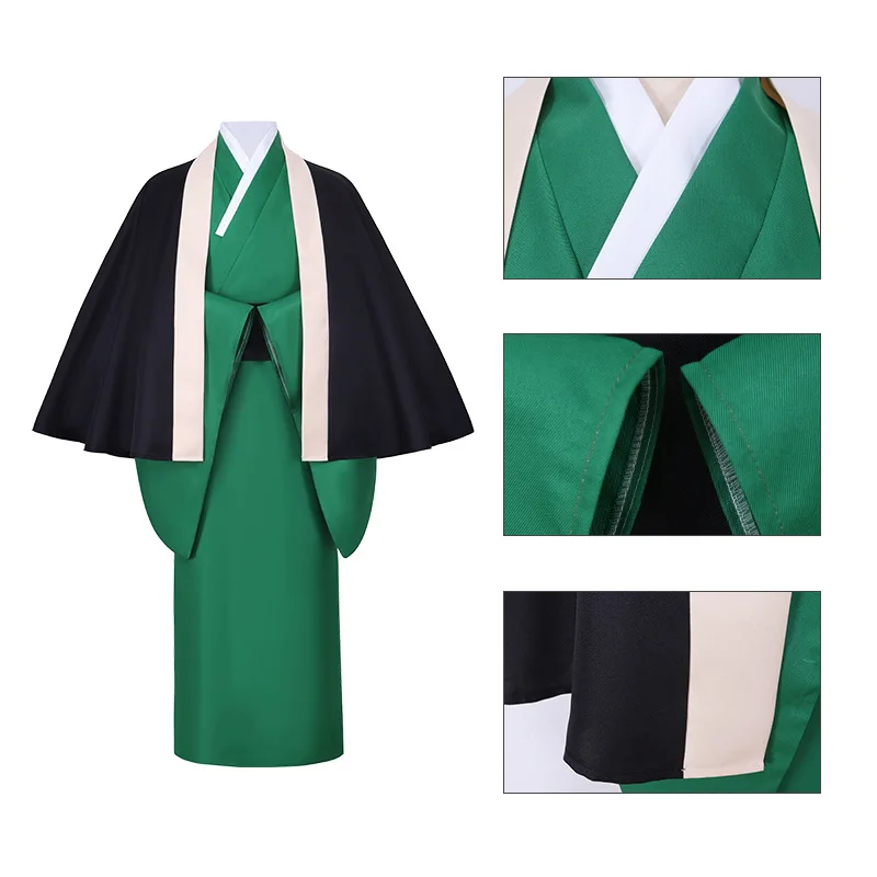 Anime Bungo Stray Dogs Fukuzawa Yukichi Kimono Cosplay Costume Camouflage Detective President Uniform Set Adult Unisex Halloween