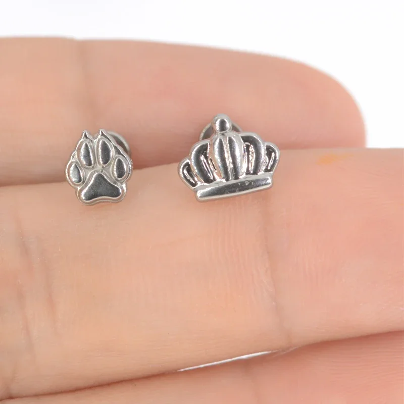 ASTM F136 Titanium Lip Stud Ear Stud Labret Stud Lip Ring Nasal Nail Cartilage Helix Lobe Conch Earrings Body Piercing Jewelry