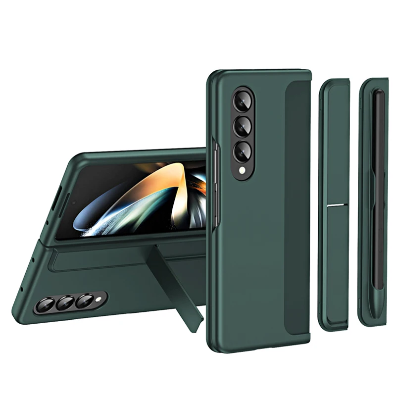 For Samsung Galaxy Z Fold 6 4 Case Detachable Backet Pen Slot Case Anti-drop Kickstand Cover with Stylus Pen for Galaxy Z Fold 5