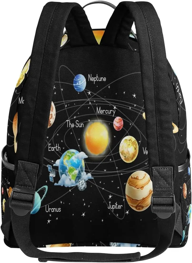 Solar System Space Planet Polyester Backpack School Travel Bag