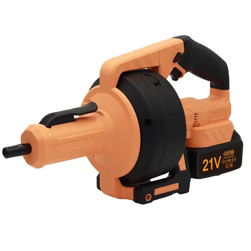 21V Orange Cordless Pipe Cleaner, an electric pipeline tool for household pipe blockage removal