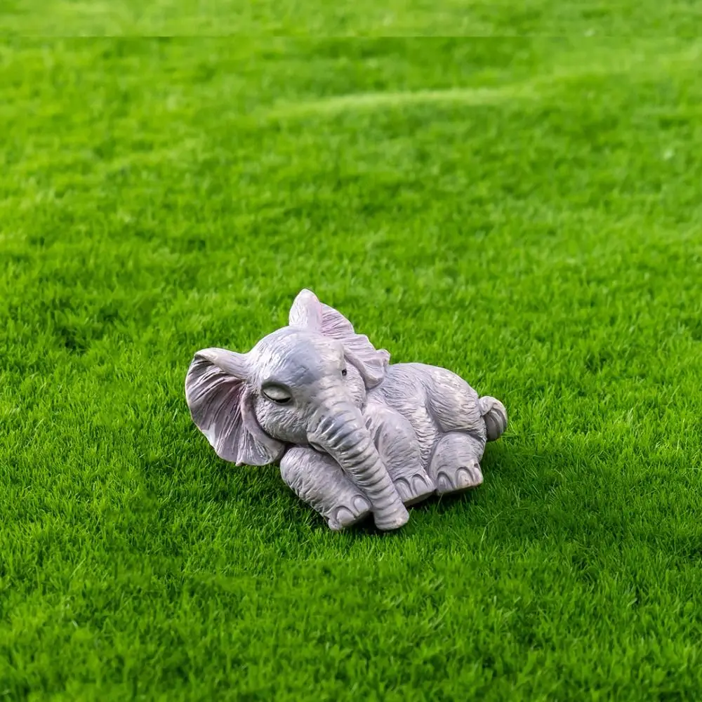 Regalo Multicolor Mini figuras de elefante resina dibujos animados elefante en miniatura adorno de coche accesorios DIY chucherías de escritorio