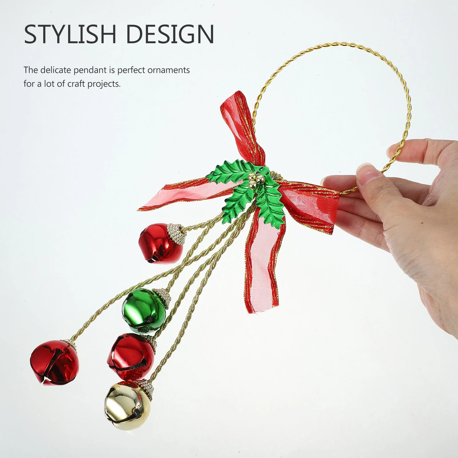 

FUNOMOCYA Christmas Bell Pendant Door Decor Party Ornament Metal Bow Tie Holiday Decoration Crismistmas Gift