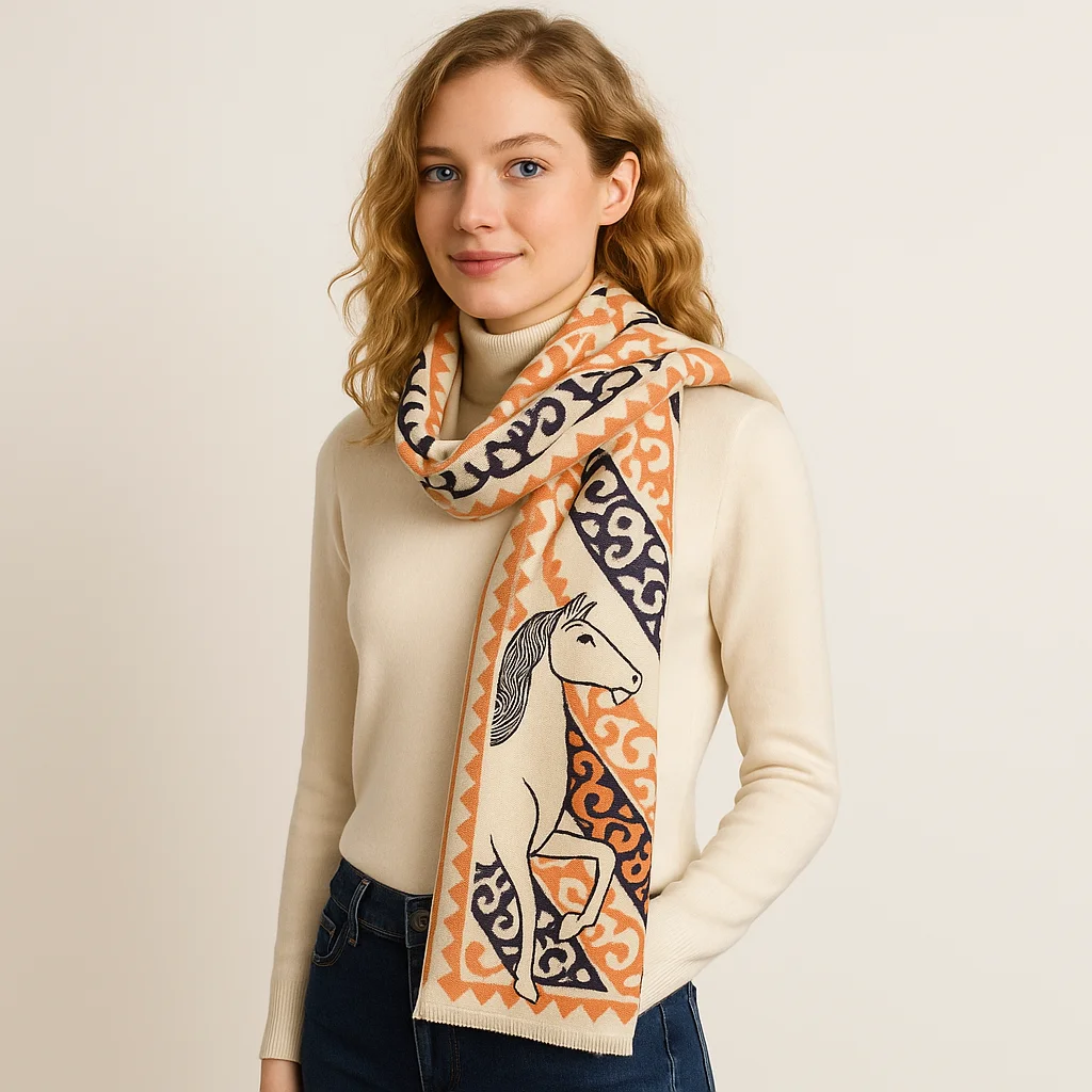 ESINGEYI 2025 ฤดูหนาวผ้าพันคอผู้หญิง Foulards Femme ผ้าพันคอเลียนแบบแคชเมียร์ม้า Elegant Pashmina Shawl Muffler Tippet