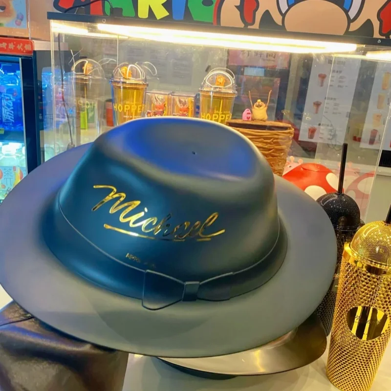 Michael Rhine Stone Tumbler With Straw Bling Drinking Cup Fedora Hat Microphone Shape For Music Fans Collectible Travel Jackson