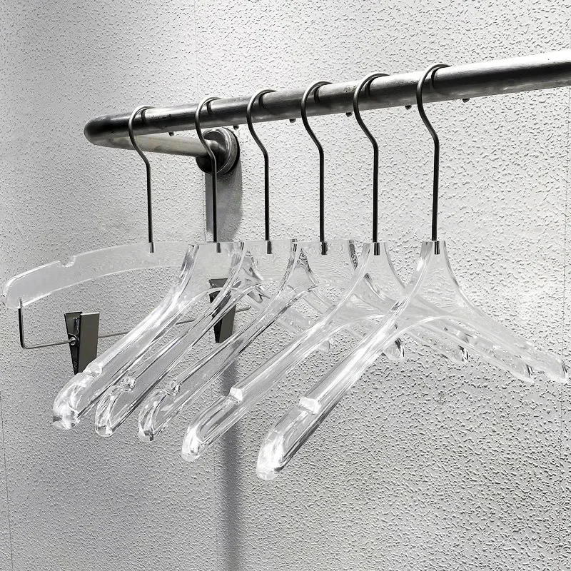 

Acrylic transparent clothes hanger for clothing store plastic children's men's and women's non-slip clothes hanger trouser clip