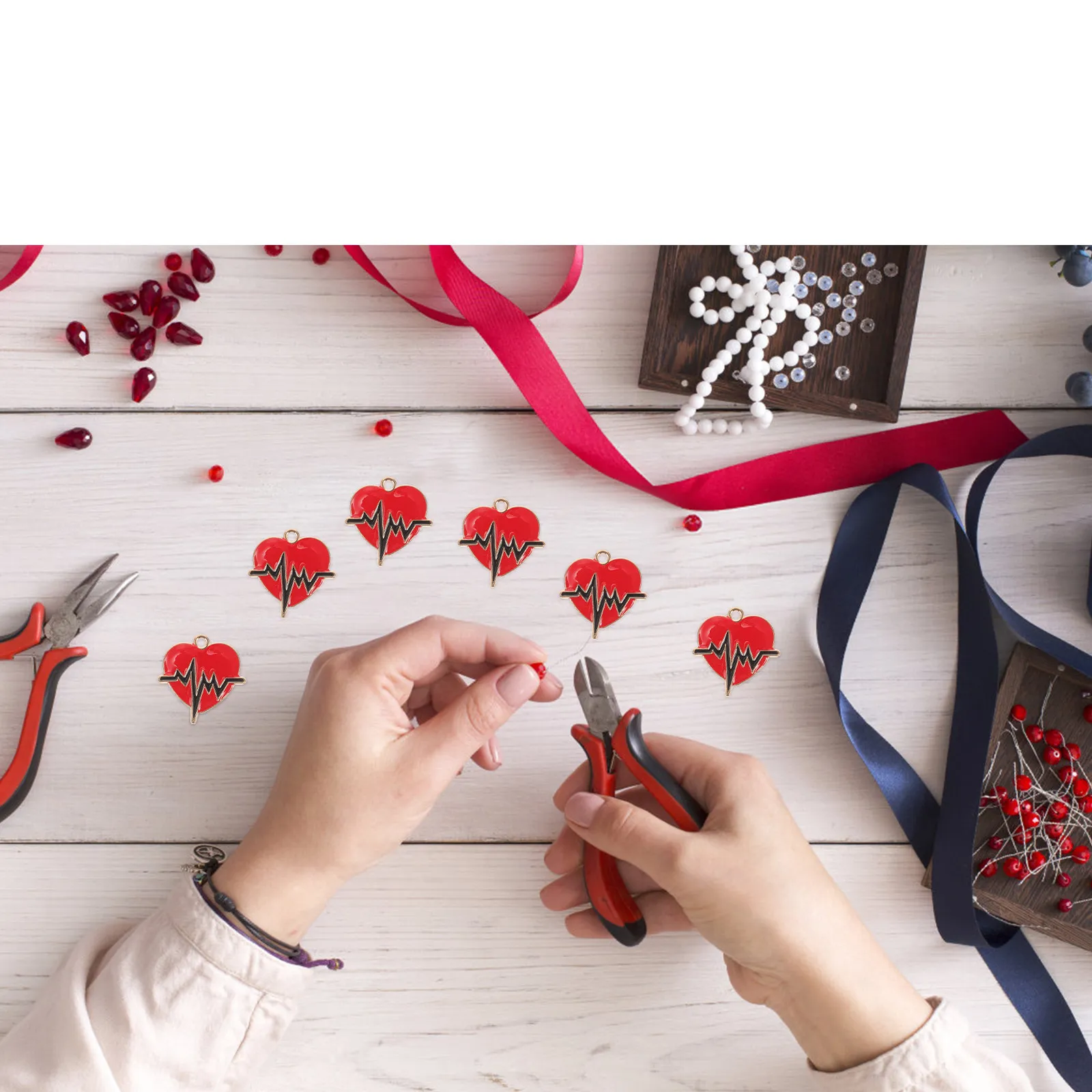 

20Pcs Heartbeat Pendant Alloy Charm DIY Making Accessory for Necklace Bracelet Handmade Ornaments Decoration Earring Charms