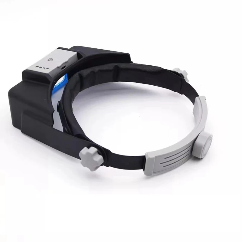 1.5X 2X 2.5X 3.5X Rechargeable Headband Magnifier Head Wearing Magnifying Glass Loupe with LED Light Third Hand for Repair