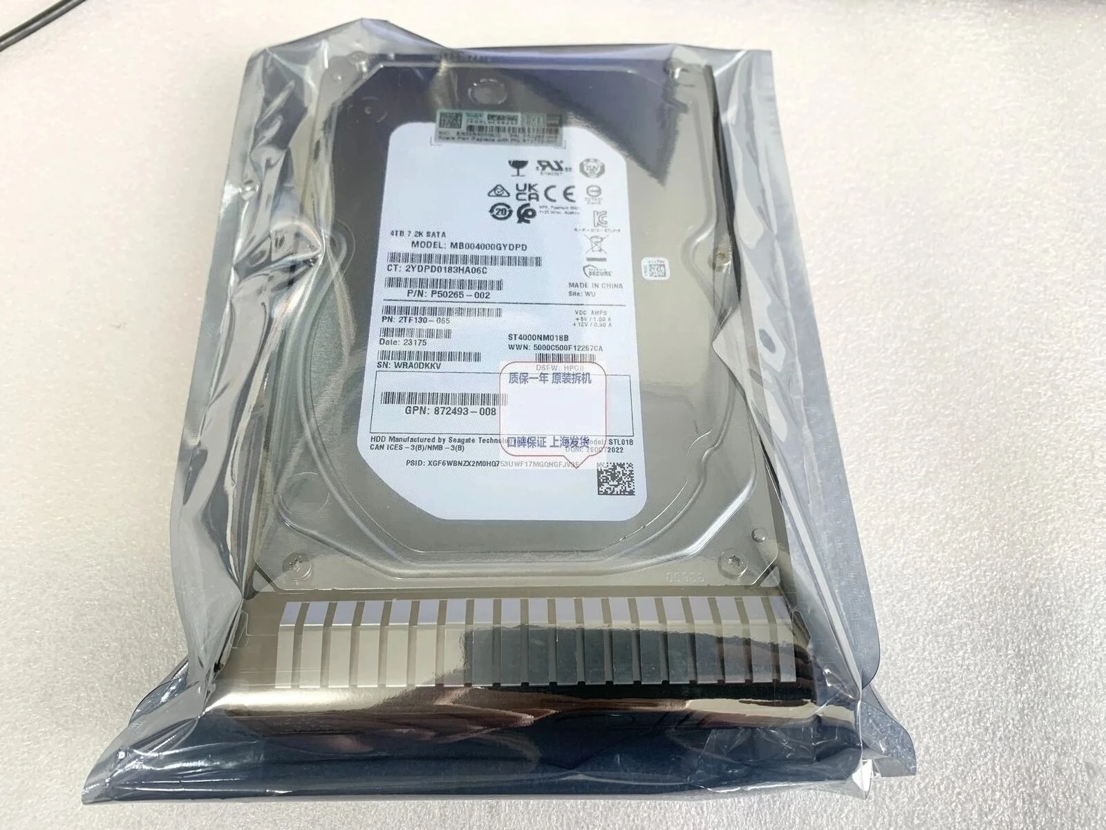 

872772-001 4T 7.2K SATA 3.5 inch 872491-B21 Hard Drive Used