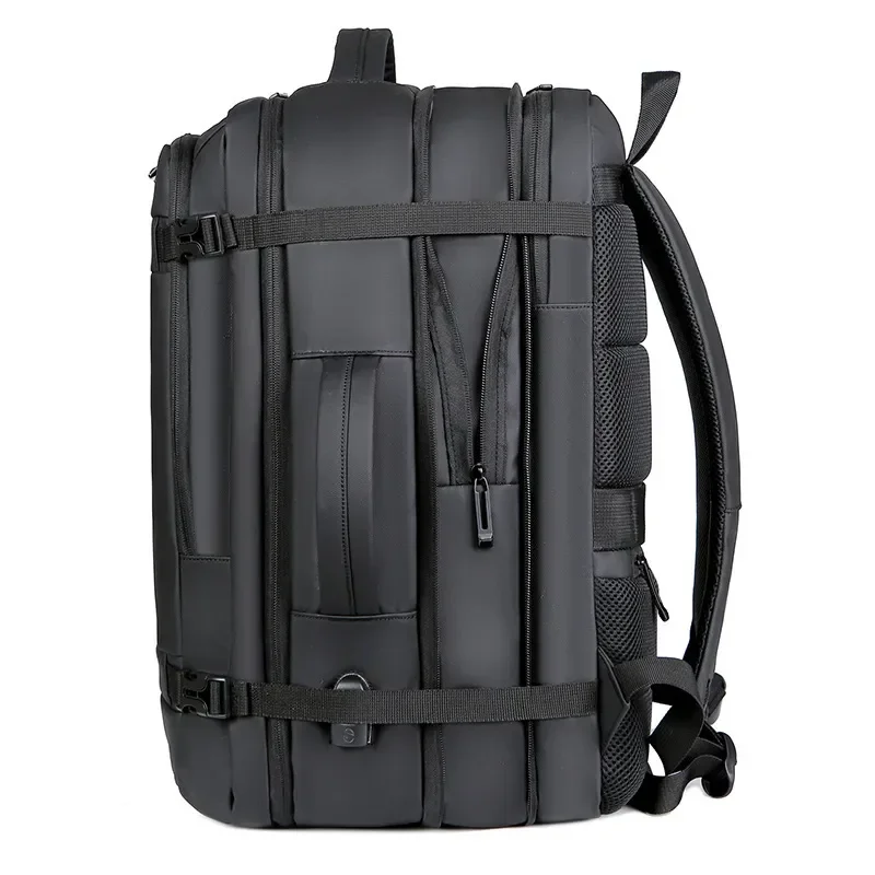 Mochila de viaje ampliable con carga USB para hombre, bolsa de mano de 17 pulgadas para ordenador portátil, impermeable, gran capacidad, 45L