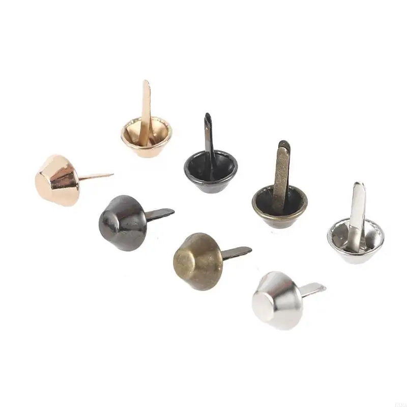 

KXRA 10pcs Metal Feet Rivets Studs Pierced for DIY Purse Handbag Leather Crafts