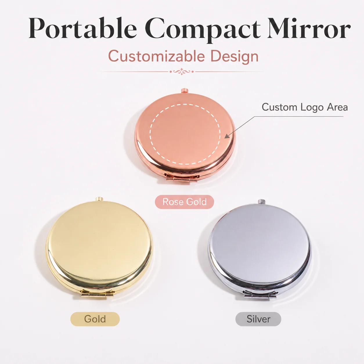 Custom text mirror, personalized laser engraved phone number, mini foldable handheld makeup mirror for men and women DIY mirror view 4