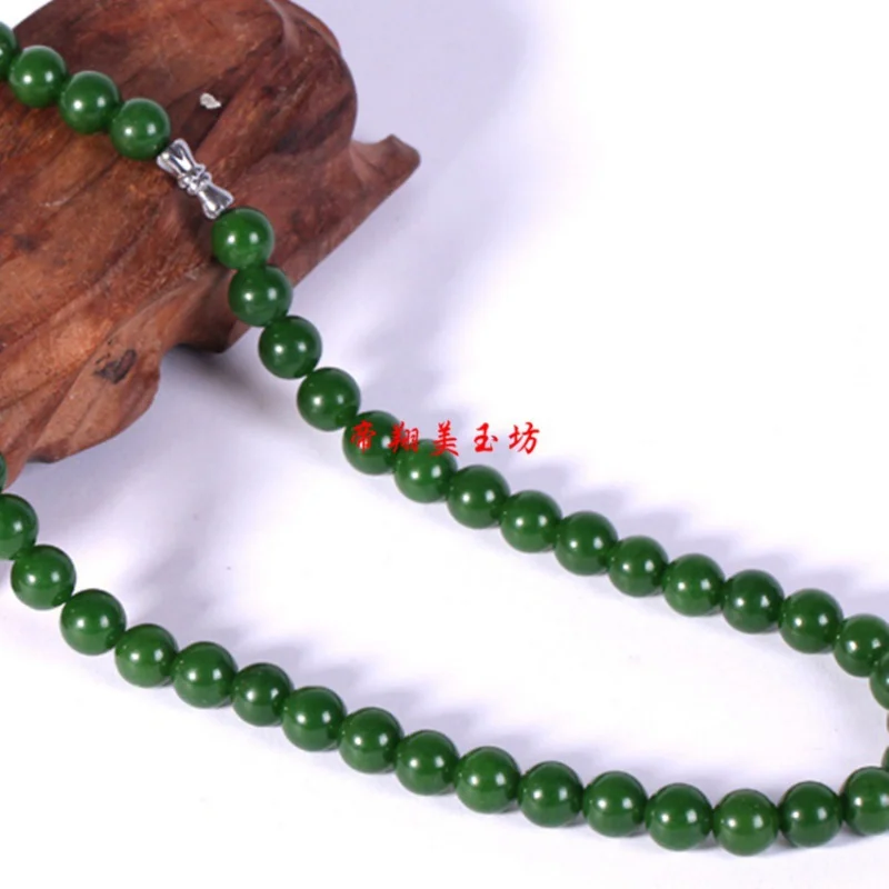 Crafts Necklace Jasper round Beads Jade Pendant for Men and Women