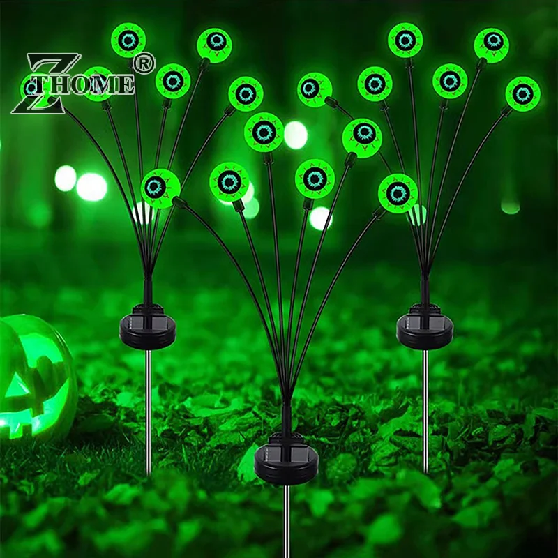 1Pc Halloween Eyeball Lights Solar Energy Eyeball Flashing Lights Courtyard Garden Horror Decoration Lawn Ground Plug-in Light