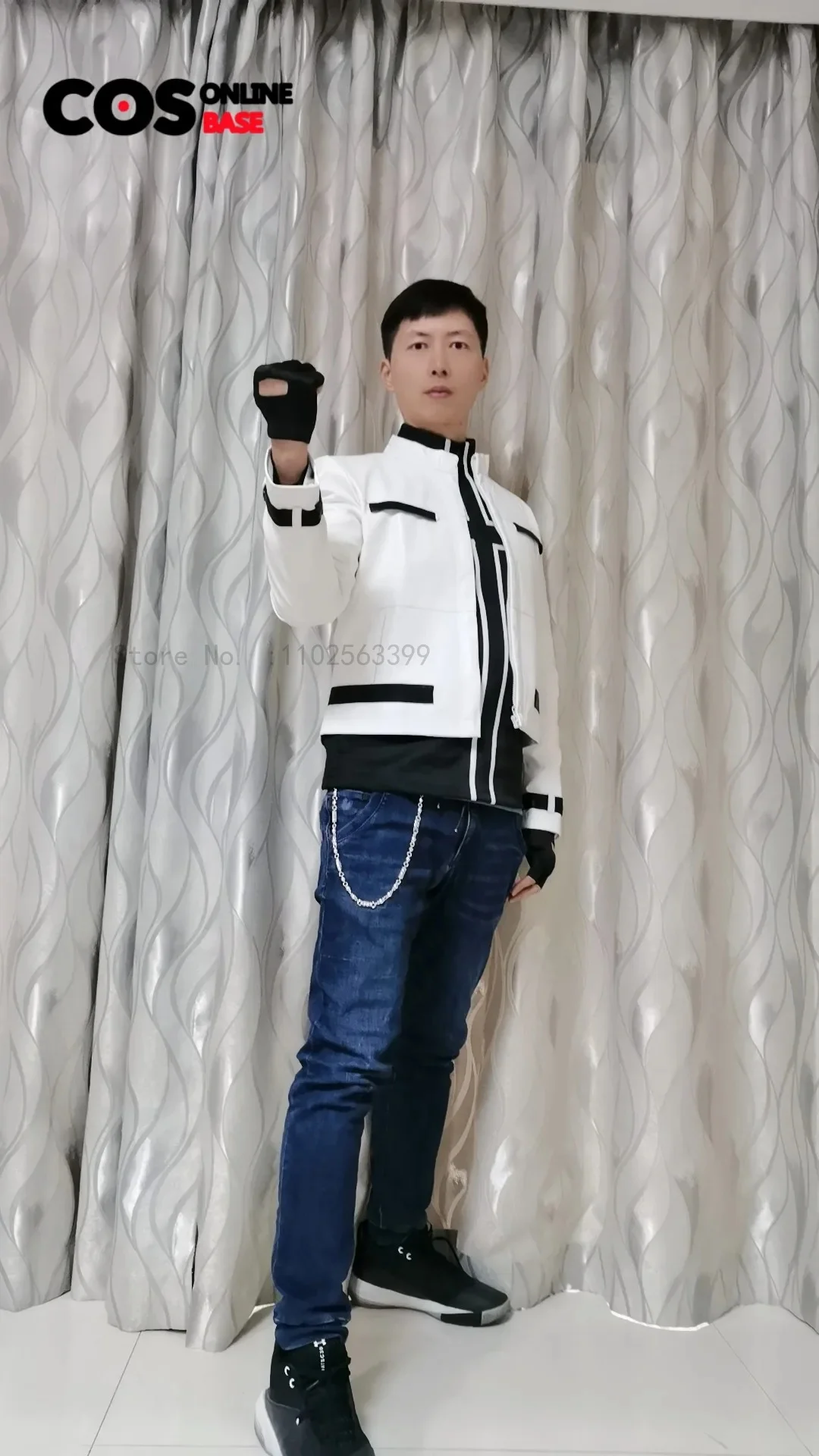 コスプレ衣装 kyo Kyo Kusanagi Cosplay PU Jacket with Shirt Chain Gloves Costume