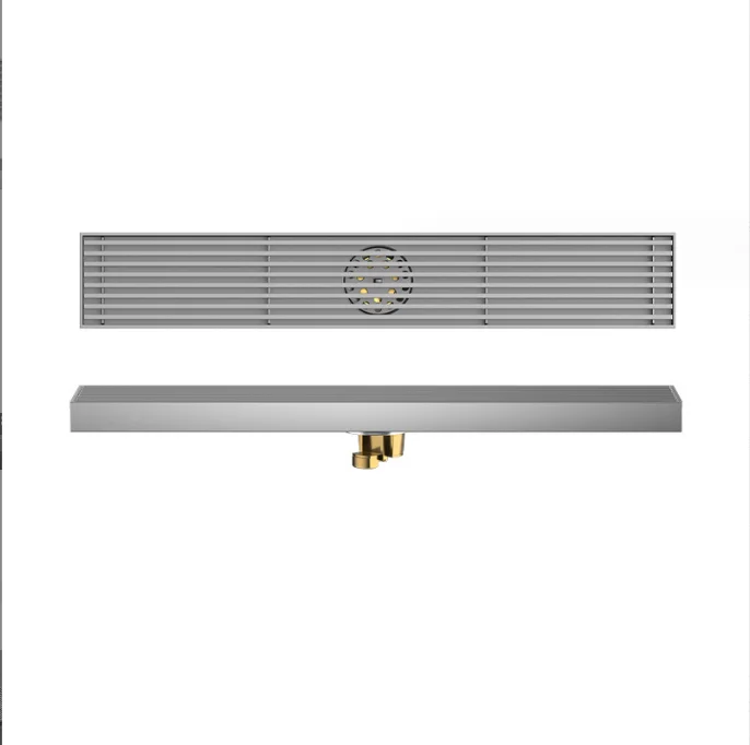 Linear Floor Drain Anti-odor Stainless Steel Bathroom Shower Clean Out Tile Insert Hidden Long Floor Drain Core Cover Black Grey