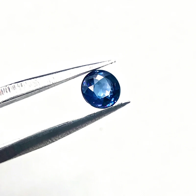 VANTJ Natural Blue Sapphire Loose Gemstone Round 4/5mm Gems for Silver Gold Mounting DIY Jewelry