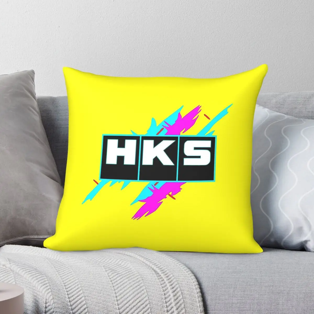 HKS High Performance Square Pillowcase Polyester Linen Velvet Pattern Zip Decor Throw Pillow Case Home Wholesale