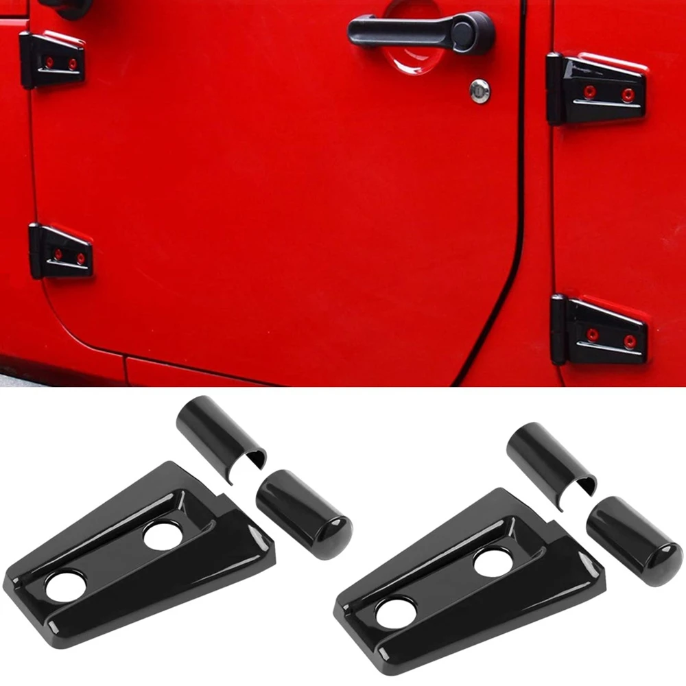 Kit de molduras protectoras de cubiertas de bisagras de puerta para Jeep Wrangler Unlimited Rubicon Sahara, accesorios deportivos 2007-2018 JK