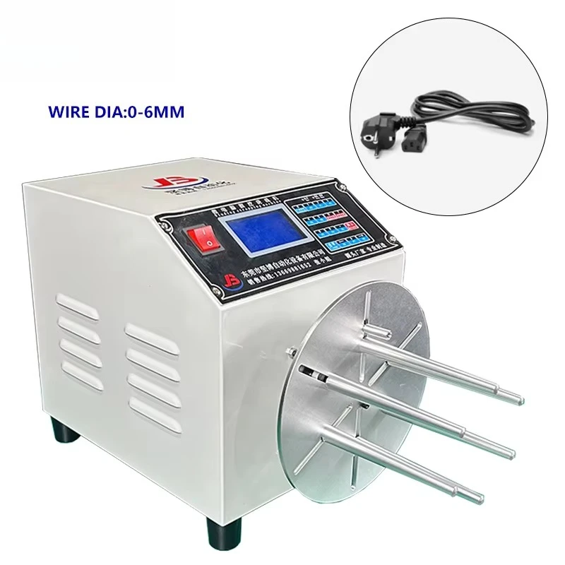 Semi-automatic Power Cord Data Wire Coiling Winder Mobile Phone Charger USB Charging Cable Winding Machine with O or 8 Shape