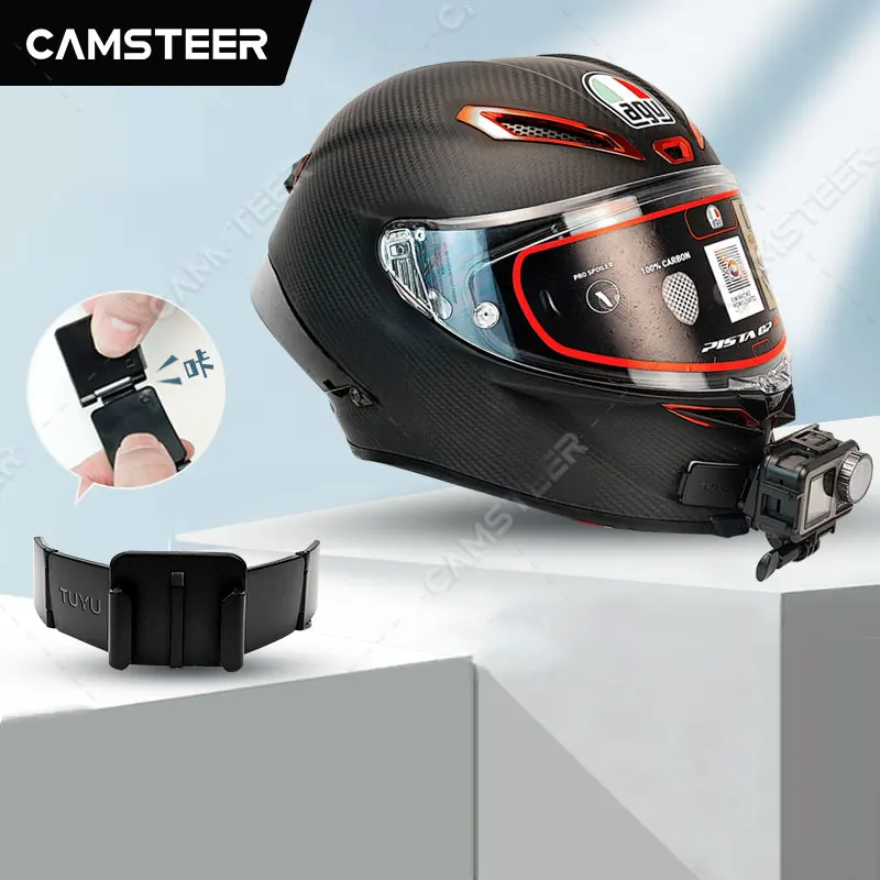 Uchwyt na podbródek do kasku motocyklowego 2024 do GoPro Hero 13 12 11 10 9 Insta360 X4 X3 X2 Ace Pro 2 DJI 5Pro 4 AKASO Akcesoria do kamer