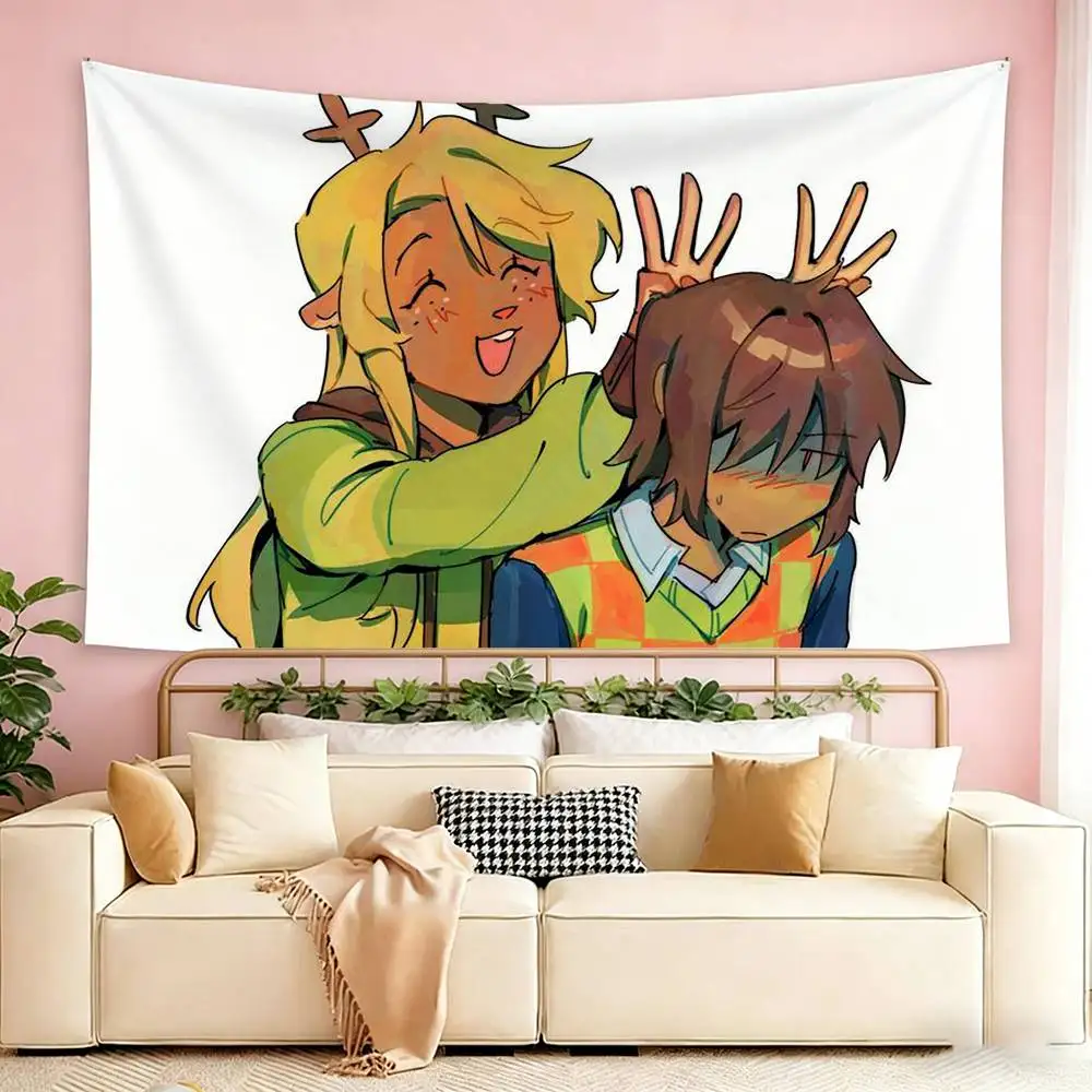 Noelle Kris D-Deltarune Game  Flags Suitable For Party Club Outdoor Interior Wall Decoration Banner Fans Gift