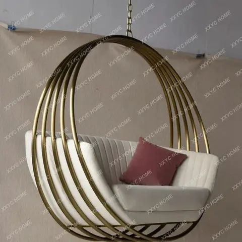 Indoor Hanging Swing Chair, Creative Hammock Rocking Basket, Stainless Steel Leisure Glider for Balcony