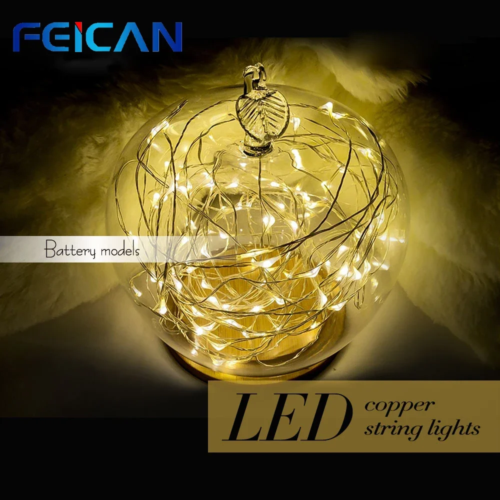 

Decorative LED String Lights 100 leds 10m 7 Colors 3 AA Battery Powered for Christmas Festival Wedding Party Holiday Lighting