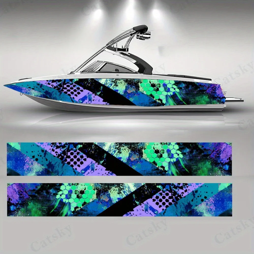Cool Honeycomb Boat sticker vinyl ship pontoon deck Boat fishing decorative pontoon boats decal
