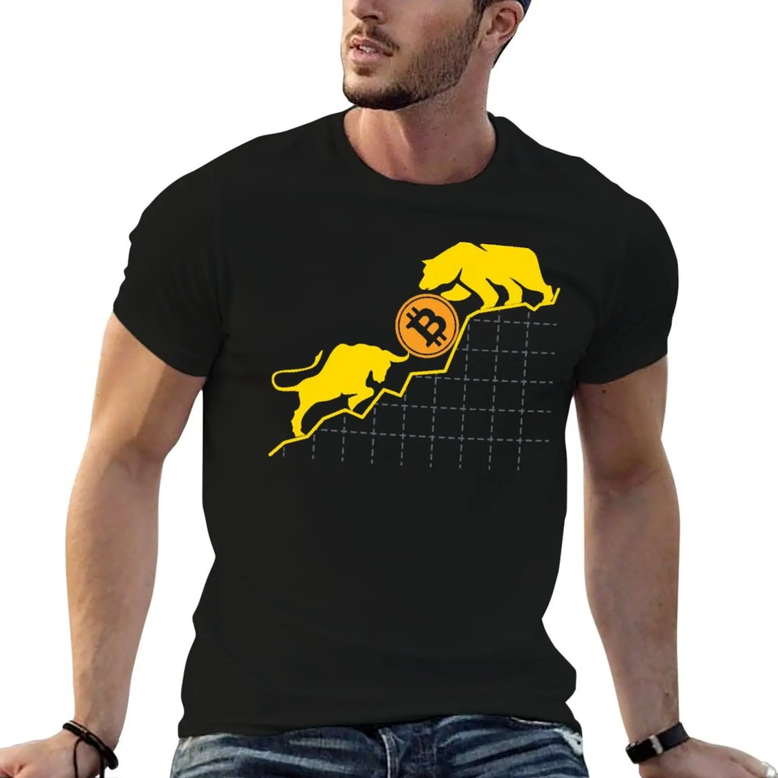 

Bitcoin Trader Crypto Asset Trader Bull Vs. Bear Art T-Shirt man t shirts for men casual funny t shirts man T-Shirt