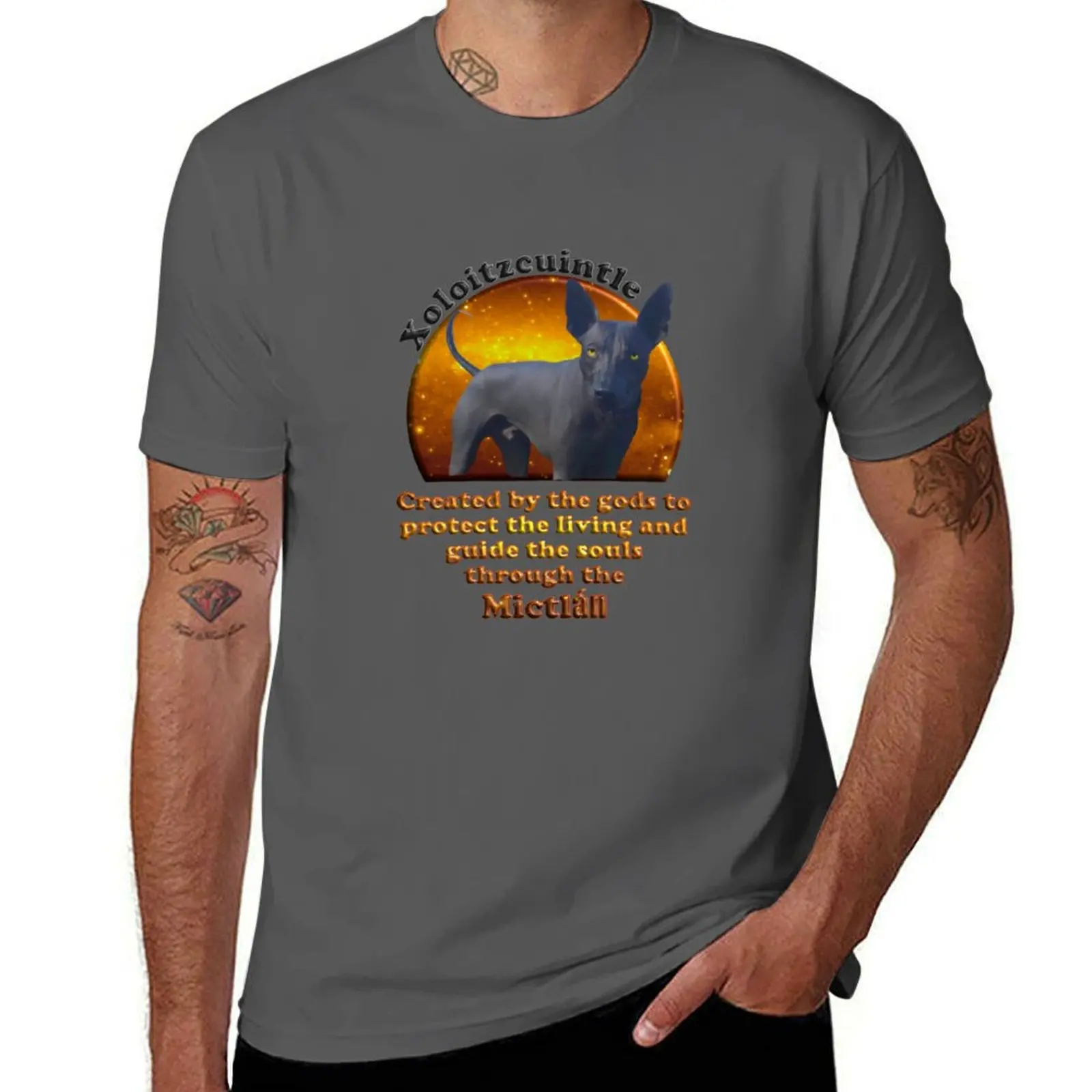 Camiseta amarilla de perro Xoloitzcuintle, camiseta para hombre, camisetas de algodón pesado para hombre, camisetas de algodón para hombre, paquete de Camiseta de algodón