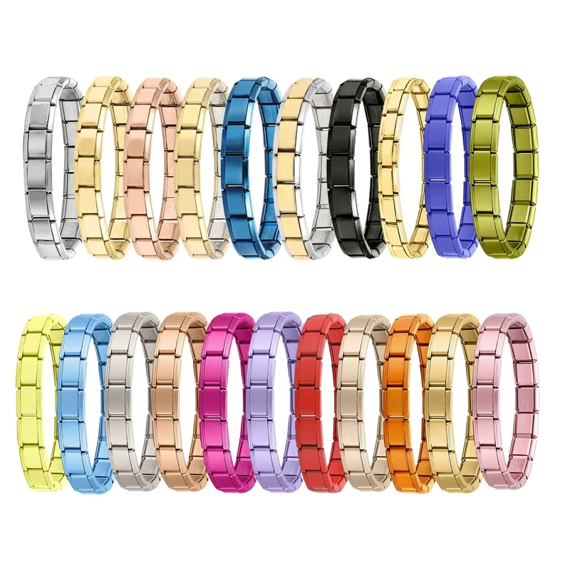 Wholesale Italian Charm Bracelets DIY Basic Elastic Charm Stainless Steel Bracelet Fashion Women Jewelry Making DIY Gifts