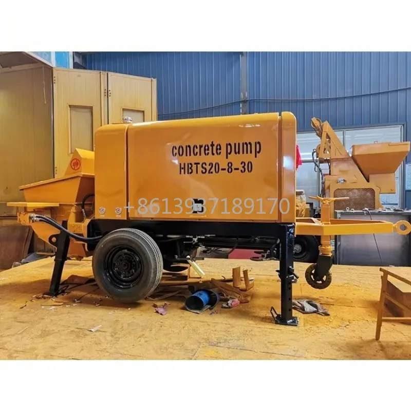 

China Manufacturer HBTS 30 40 60 80 diesel Trailer Concrete Pump Price Remote Control Concrete Pump