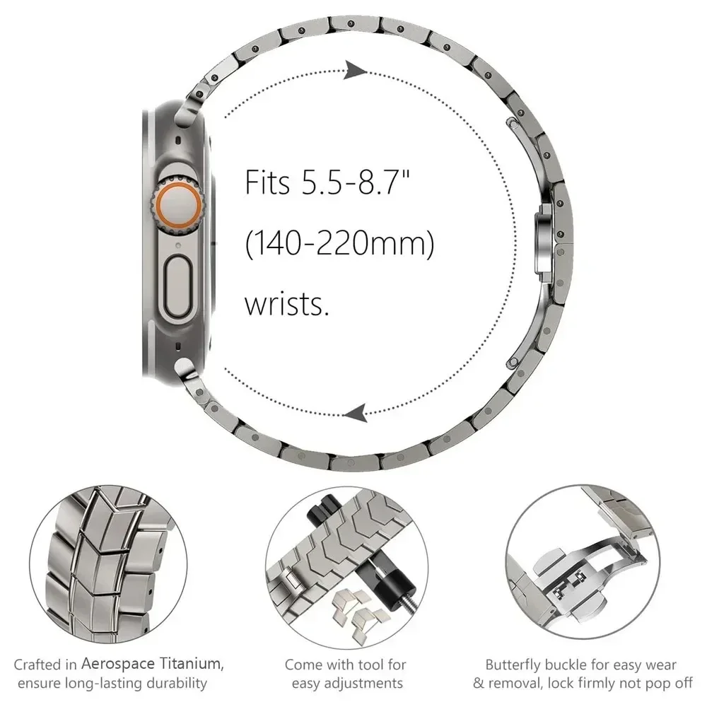 Metal Strap For Apple Watch Band 46mm 49mm 45mm 41mm 44mm 42mm 40mm Stainless Steel Bracelet iWatch Ultra 10 9 8 7 6 5 4 SE