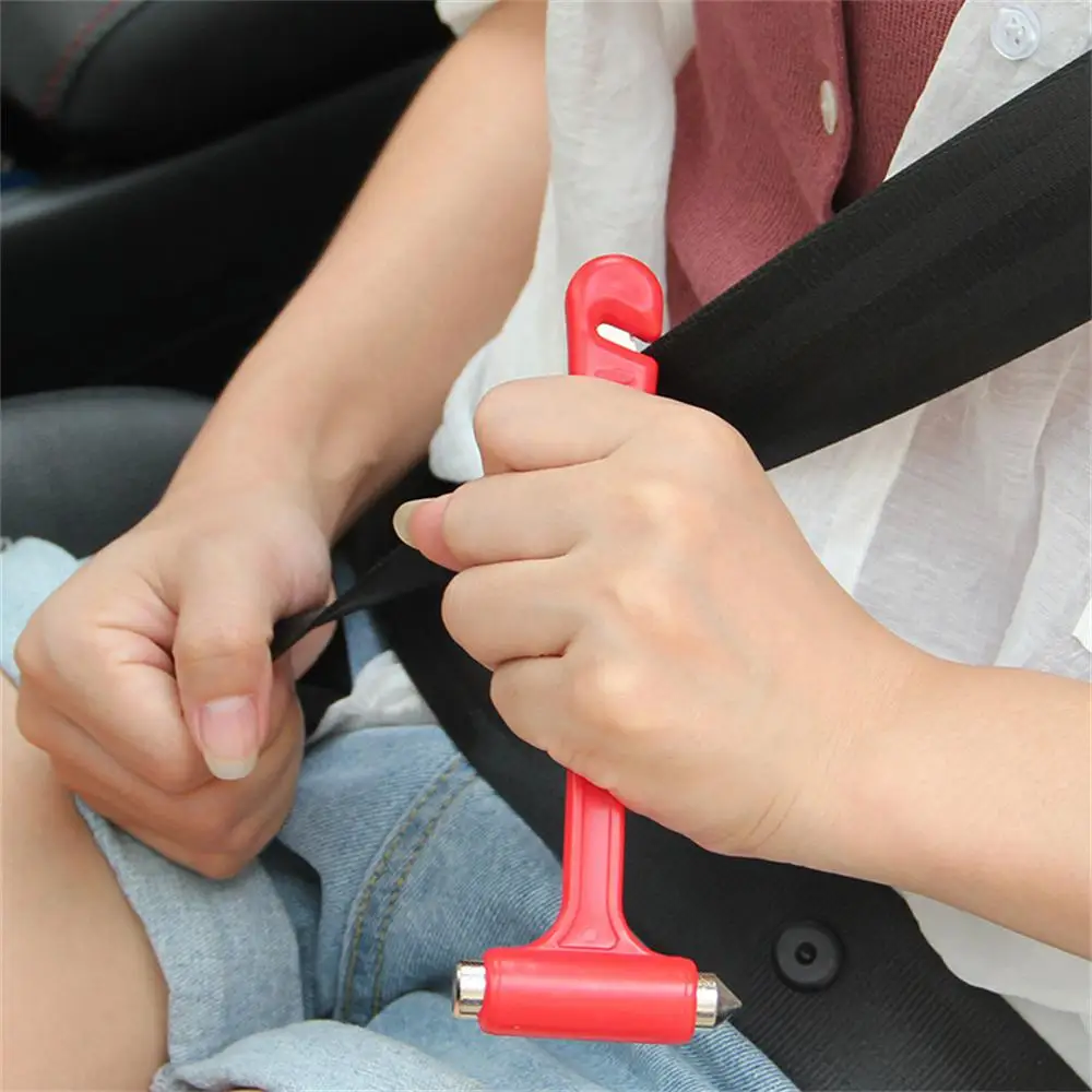 2 In 1 auto Self-help Escape Hammer multifunzionale universale strumento per auto strumento di fuga di emergenza auto martello rosso