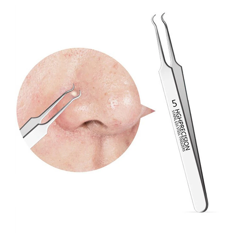 Blackhead Remover แหนบสแตนเลสสิว Remover แหนบ Precision สิว Popper เครื่องมือคลิปเซลล์สําหรับผิว Purification