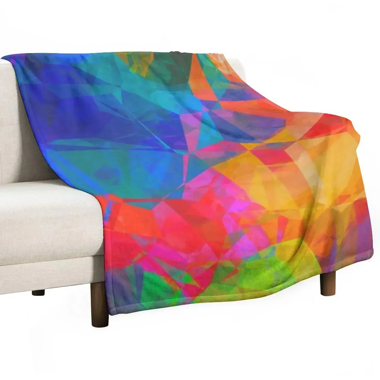 Vibrant Abstract Color Burst Throw Blanket Camping For Sofa Thin Hairys Blankets