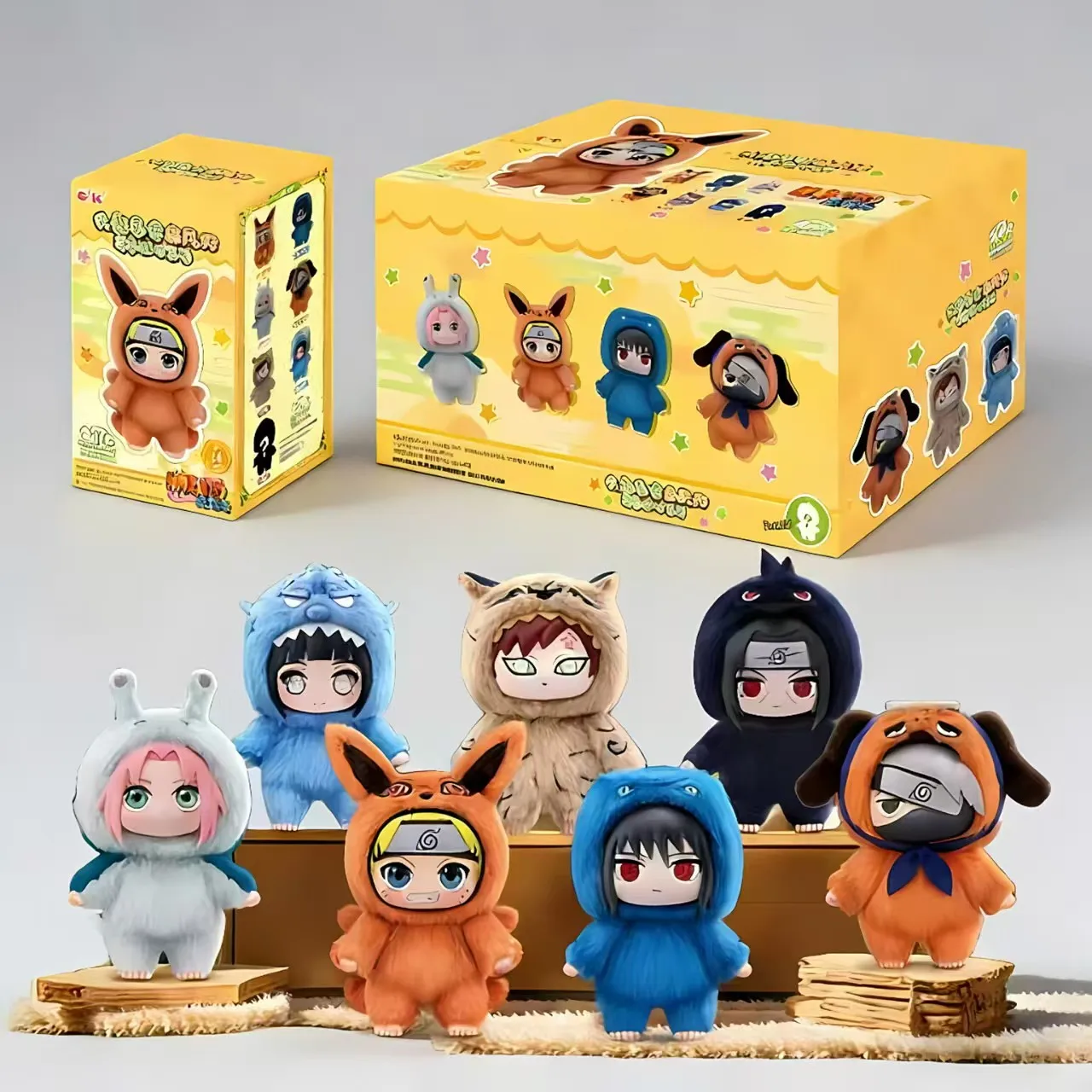 Nueva Caja Sorpresa EAKI Naruto Shippuden Party Series, Figura de Peluche Original de Uzumaki, Adorno Coleccionable, Juguete de Regalo