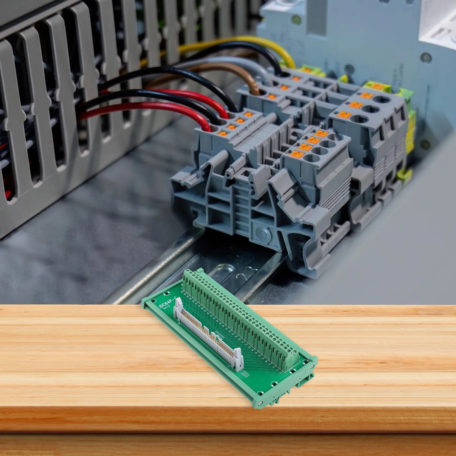 64 Pin IDC64P C Model Terminal Block Connector with Shell for For industrial Control Equipment Compatible with PLCs